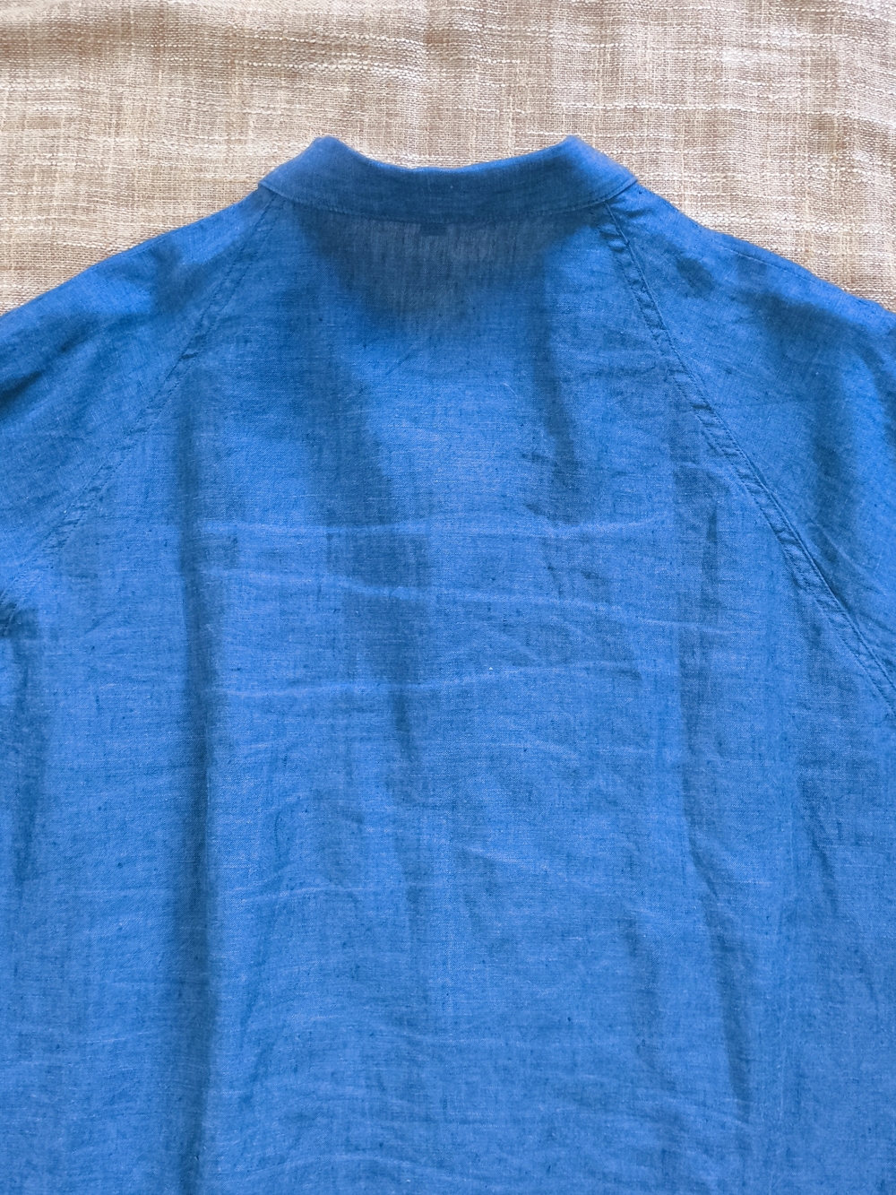 Muji 100 % Linen Chore Jacket Unstructed Men's Blue Linen Boxy Oversized Size XL - Picture 8 of 15